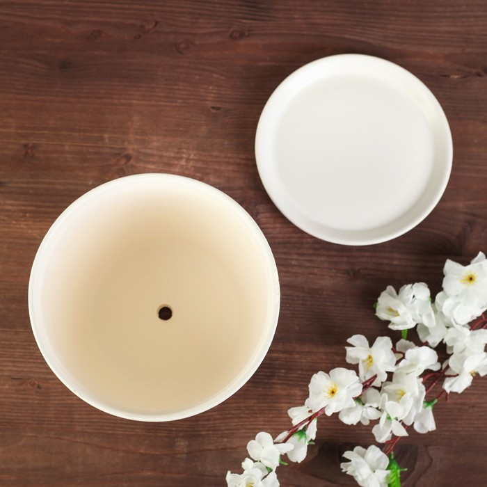 Кашпо "Осень" 3,0 л художественная дорисовка на белом, лак, микс