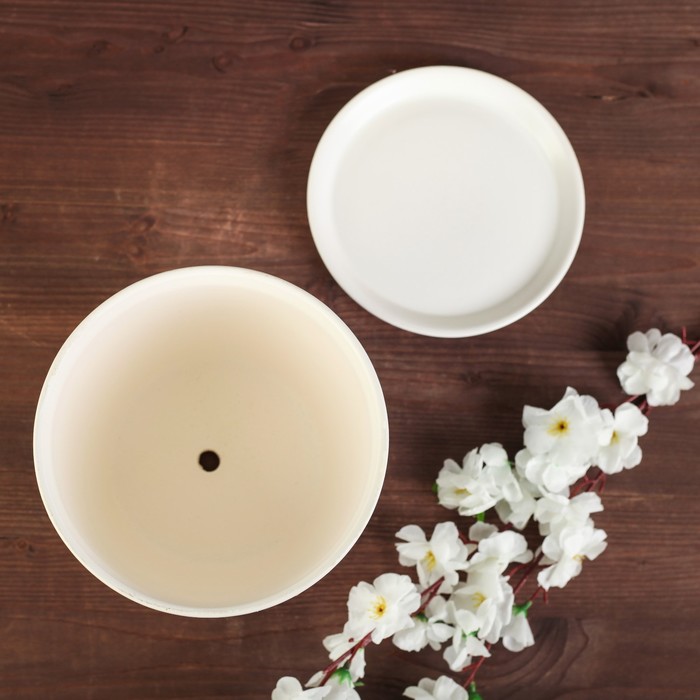 Кашпо "Осень" 3,0 л художественная дорисовка на белом, лак, микс