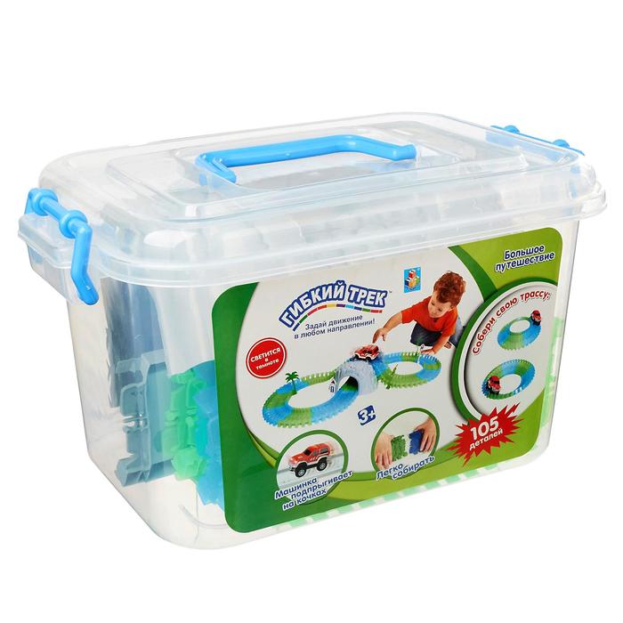 Гибкий трек «Большое путешествие», гибкий, светится в темноте, с машинкой, 102 детали
