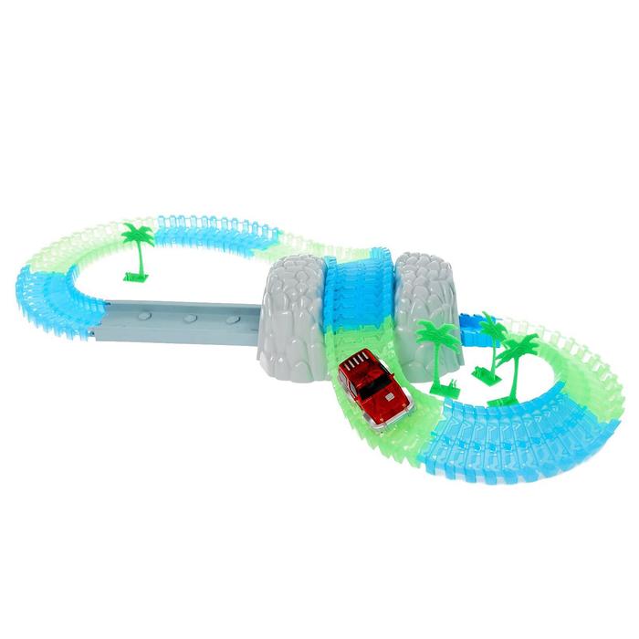 Гибкий трек «Большое путешествие», гибкий, светится в темноте, с машинкой, 102 детали