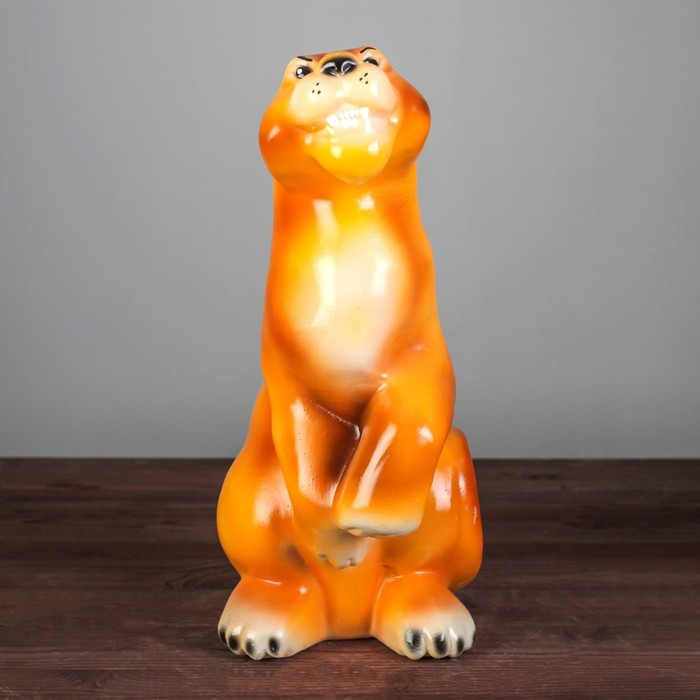 Садовая фигура "Тигр", глянец, бежевый, микс