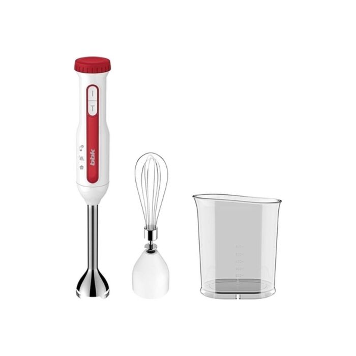 Блендер BBK KBH0604, 600 Вт, погружной, белый/красный