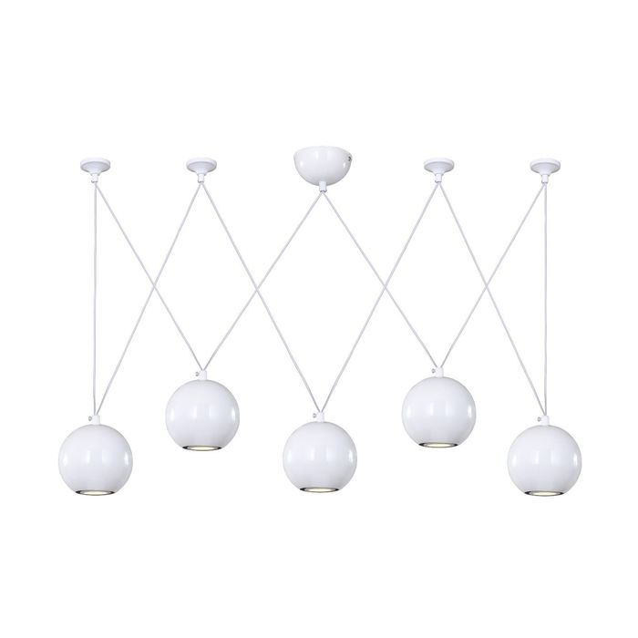 Люстра подвес "Giallo" 5xGU10 LED 4W  хром 12x12x150 см