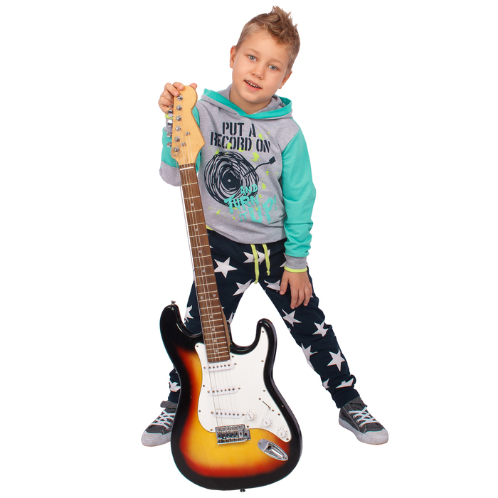 Джемпер для мальчика "Импульс", рост 128 см (64), цвет серый/бирюзовый ПДД132858