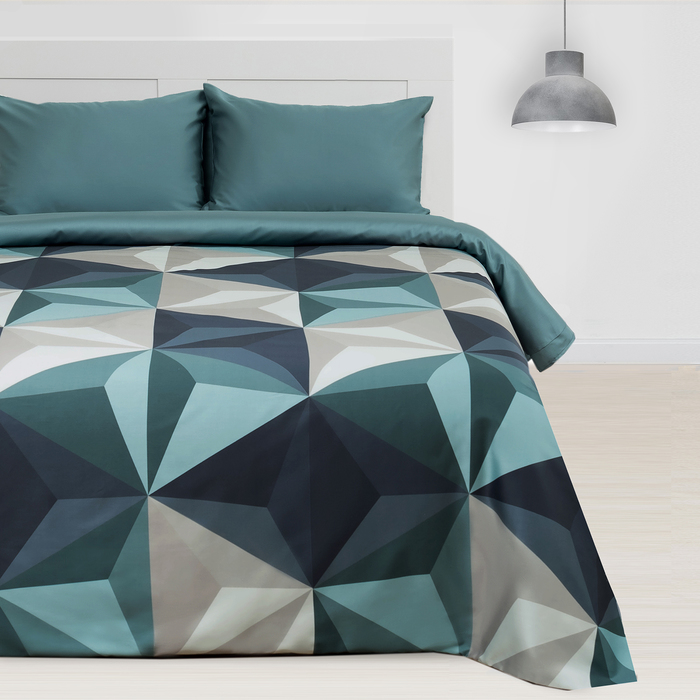 Постельное бельё "Этель" Евро Даймонд (вид 2) 200 х 217 см, 220 х 240 см, 50 х 70 см - 2 шт, мако-сатин, 128 г/м²