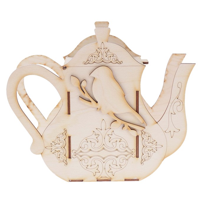 Чайный домик из фанеры для сыпучего чая "Кувшин" 23х19,5х9 см (ЧД 00-19)
