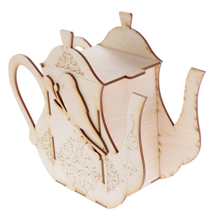 Чайный домик из фанеры для сыпучего чая "Кувшин" 23х19,5х9 см (ЧД 00-19)