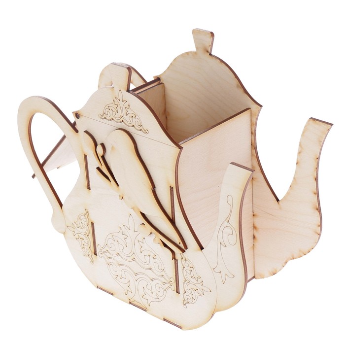 Чайный домик из фанеры для сыпучего чая "Кувшин" 23х19,5х9 см (ЧД 00-19)