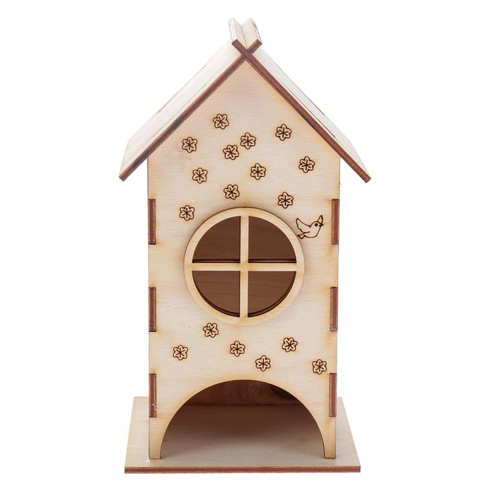 Чайный домик из фанеры "С Новым годом!" 10х18х10 см (ЧД 00-23)