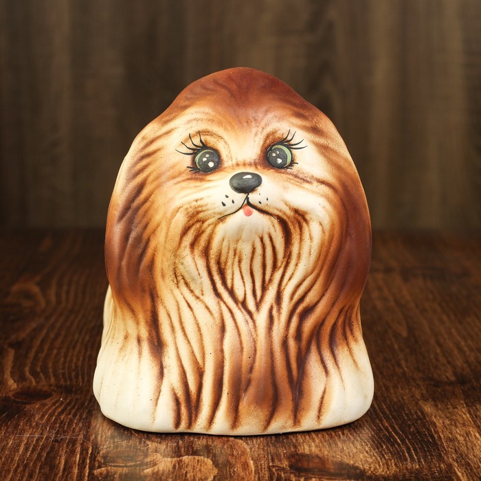 Копилка "Болонка" шамот, коричневая