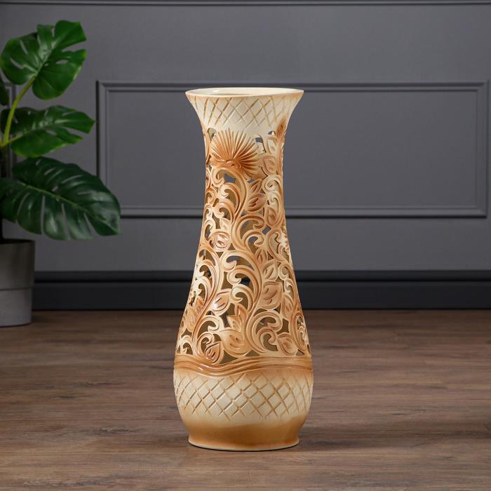 Ваза "Осень" резка, дерево  МИКС