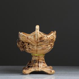 

Конфетница "Ладья", под малахит, коричневая, 36 см