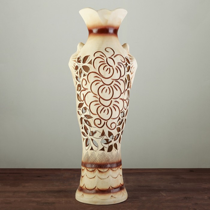 Ваза "Русалина" резка коричневая микс