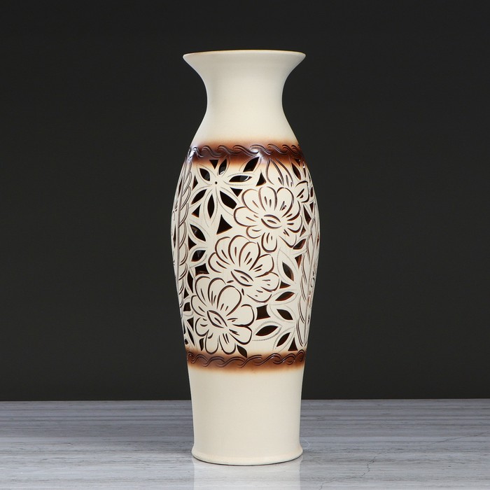 Ваза "Эллада" резка коричневая микс