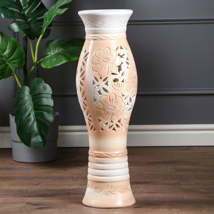 Ваза "Даша" резка   белая/ цветная микс