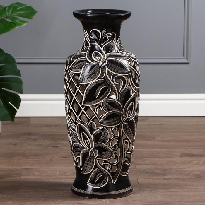 Ваза напольная "Белла" резка, глазурь, №2