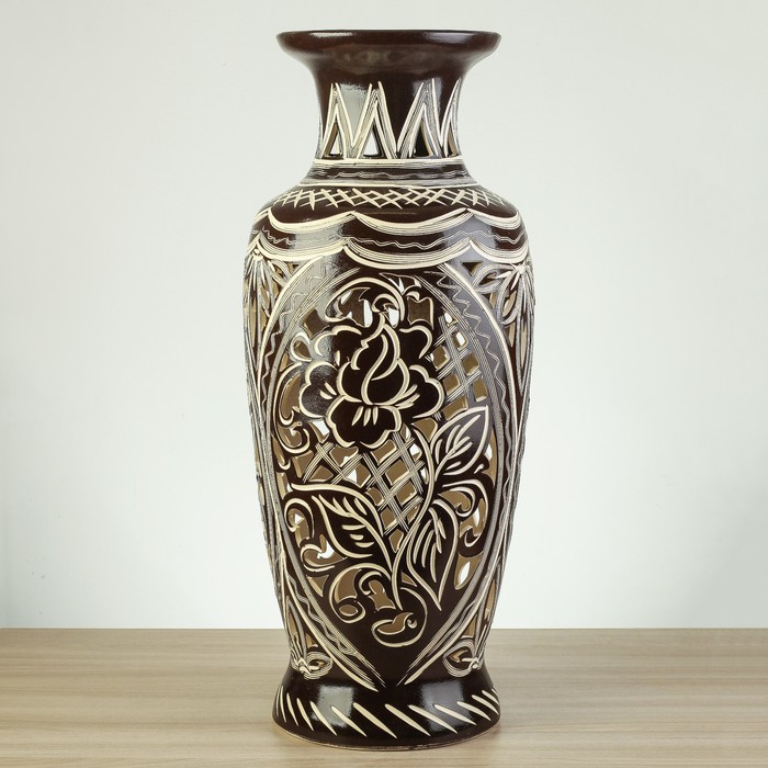 Ваза напольная "Белла" резка, глазурь, №3