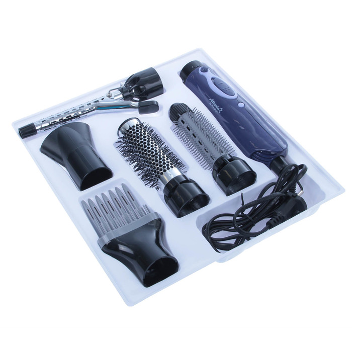 Фен (фен-расческа) ATH-888, 800 Вт, 2 скорости, 5 насадок, фиолетовый