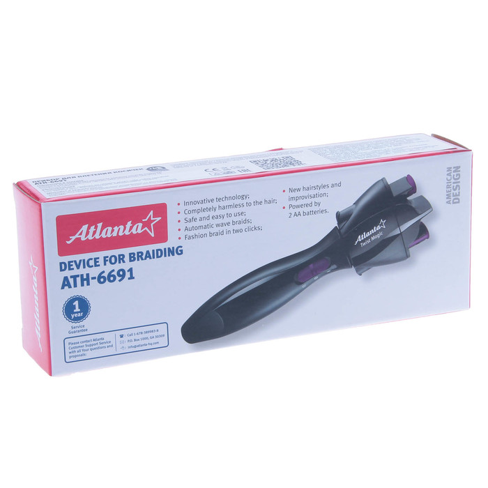 Прибор для плетения косичек ATH-6691, 2 режима, 2 х АА, чёрный