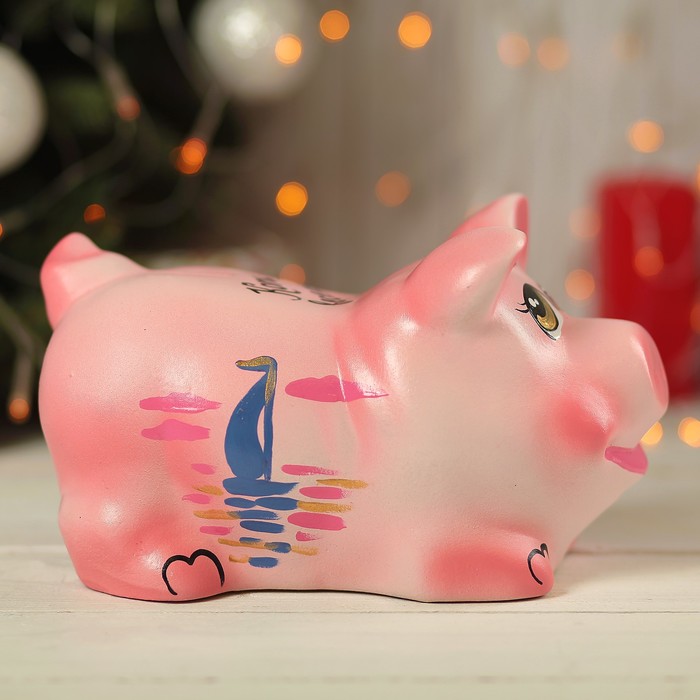 Копилка "Поросенок большой" море 30х15см
