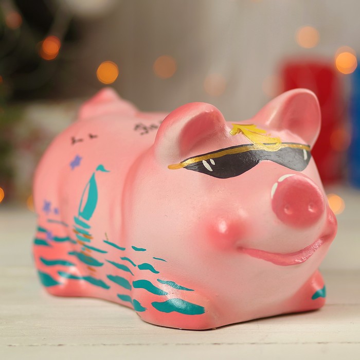 Копилка "Поросенок большой" море 30х15см