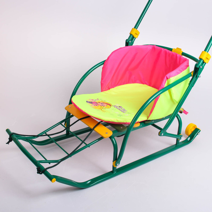 Матрас для санок на липучке «Самая красивая», цвет розово-салатный