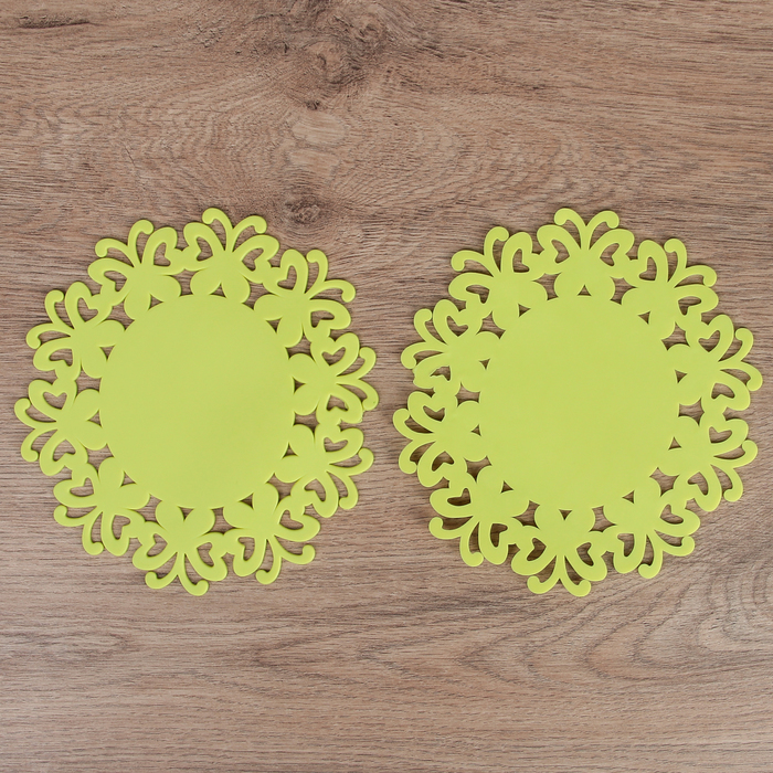 Набор подставок под горячее, 2 шт, 15 см "Бабочки", цвета МИКС