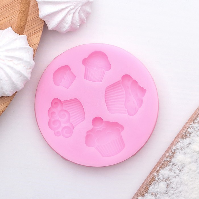 Молд 7х1 см "Капкейк", цвет розовый