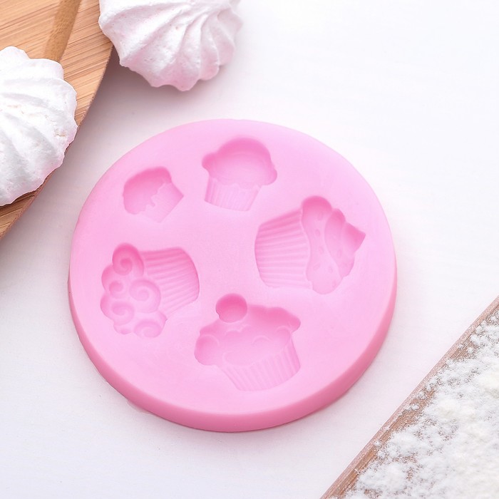 Молд 7х1 см "Капкейк", цвет розовый