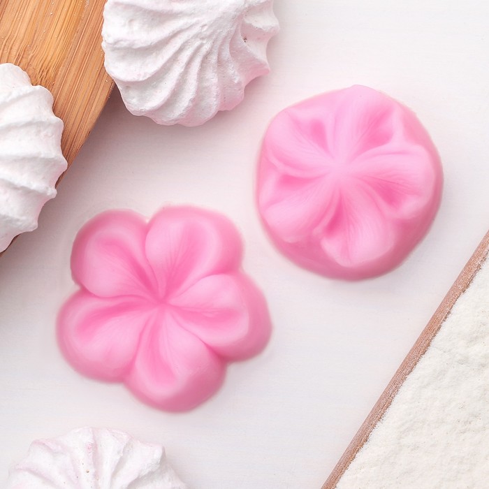 Молд, 2 части, 3,5х3,5х2,5 см "Незабудка", цвет розовый