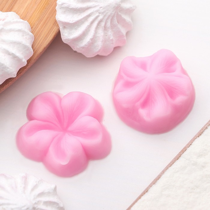 Молд, 2 части, 3,5х3,5х2,5 см "Незабудка", цвет розовый