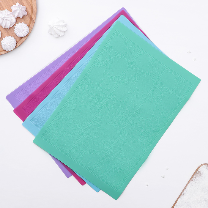 Коврик для айсинга "Розы и листья", цвета МИКС