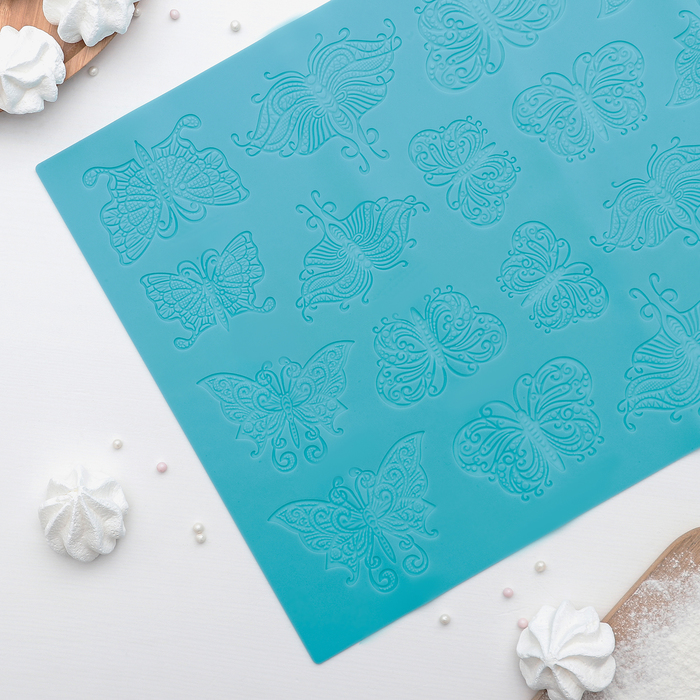 Коврик для айсинга "Бабочки", цвета МИКС