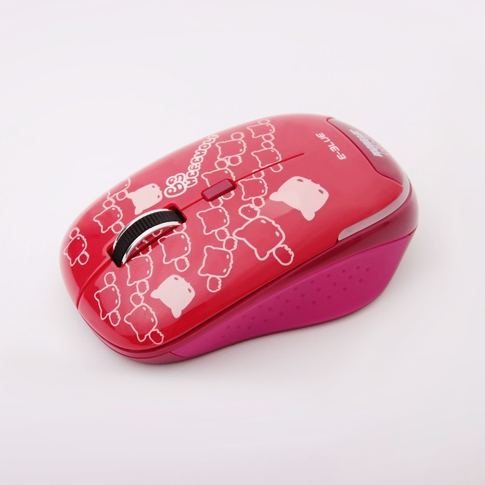 Мышь E-Blue Monster Babe Беспроводная, красная, Blue Wave сенсор, 800/1480 DPI, 6кн, USB