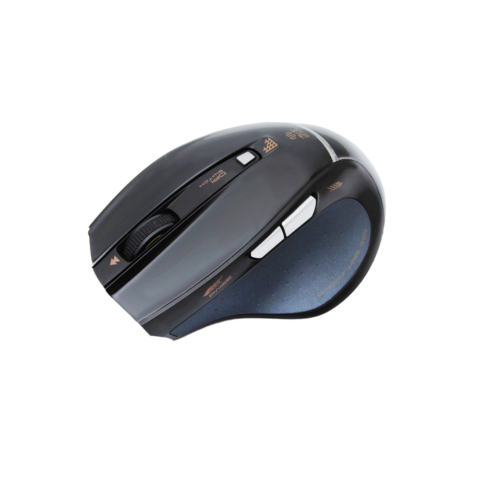 Мышь E-Blue Fresco Pro Беспроводная, черная, Blue Wave сенсор, 500/1000/1800 DPI, 6кн, USB