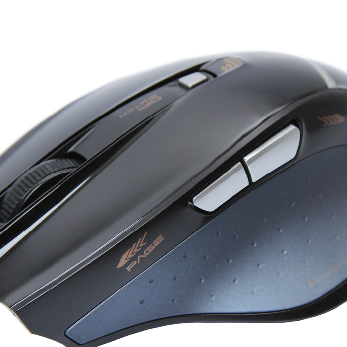 Мышь E-Blue Fresco Pro Беспроводная, черная, Blue Wave сенсор, 500/1000/1800 DPI, 6кн, USB