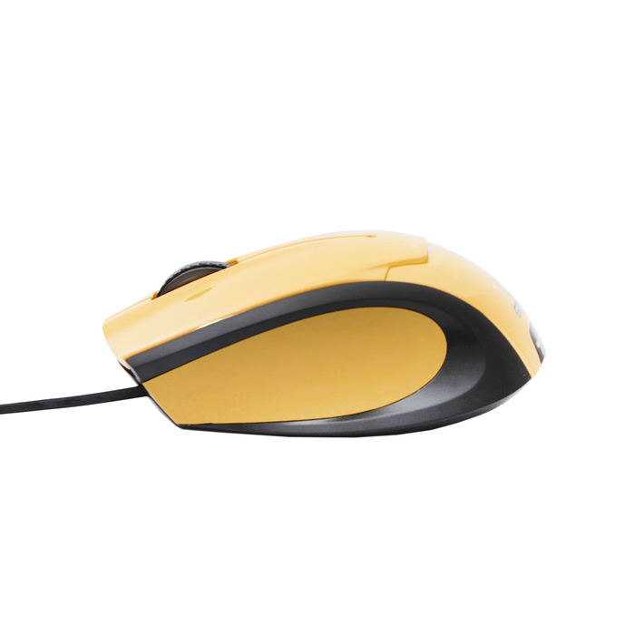 Мышь E-Blue Extency Проводная, желтая, скручивающийся кабель, УФ покрытие, стиль спортивных