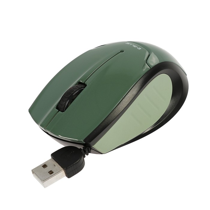 Мышь E-Blue Extency Проводная, черная, скручивающийся кабель, УФ покрытие, стиль спортивных