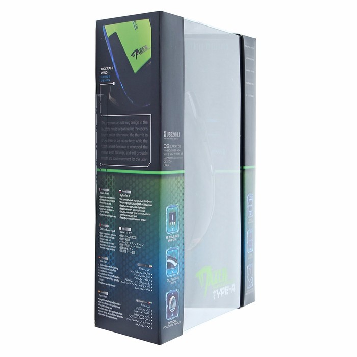 Мышь E-Blue Mazer Type-R Проводная, черная, игровая, 600/1200/1800/2400 DPI, 6кн, USB