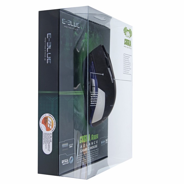 Мышь E-Blue Cobra Jr. Беспроводная, черная, игровая, 500/1000/1750 DPI, USB 2,4ГГц, 6кн