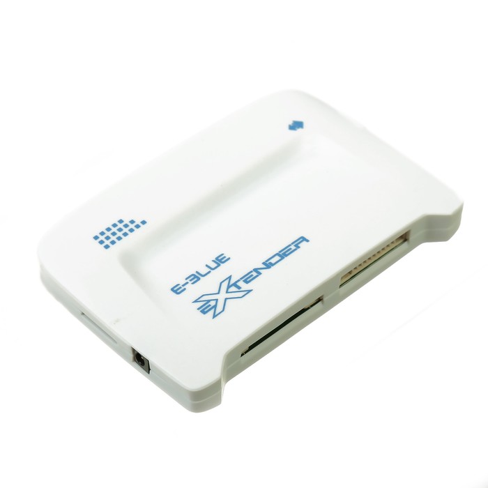 Картридер + хаб E-Blue Extender синий, (Чтение карт форматов: SD, MS, M2, T-flash
