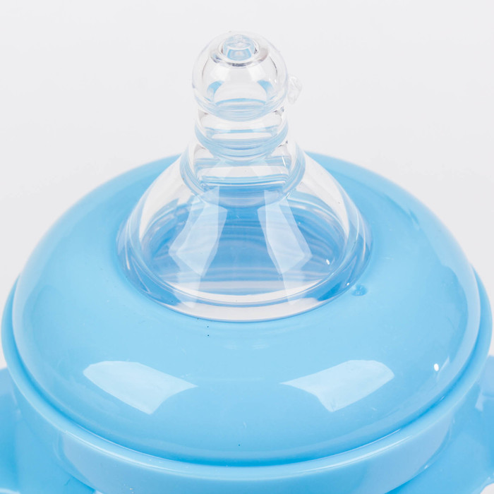 Бутылочка для кормления с ручками, 210 мл, от 0 мес., цвет голубой