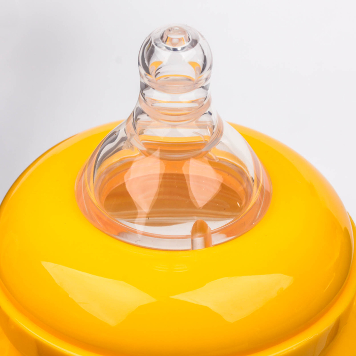 Бутылочка для кормления с ручками, 210 мл, от 0 мес., цвет жёлтый, рисунок МИКС