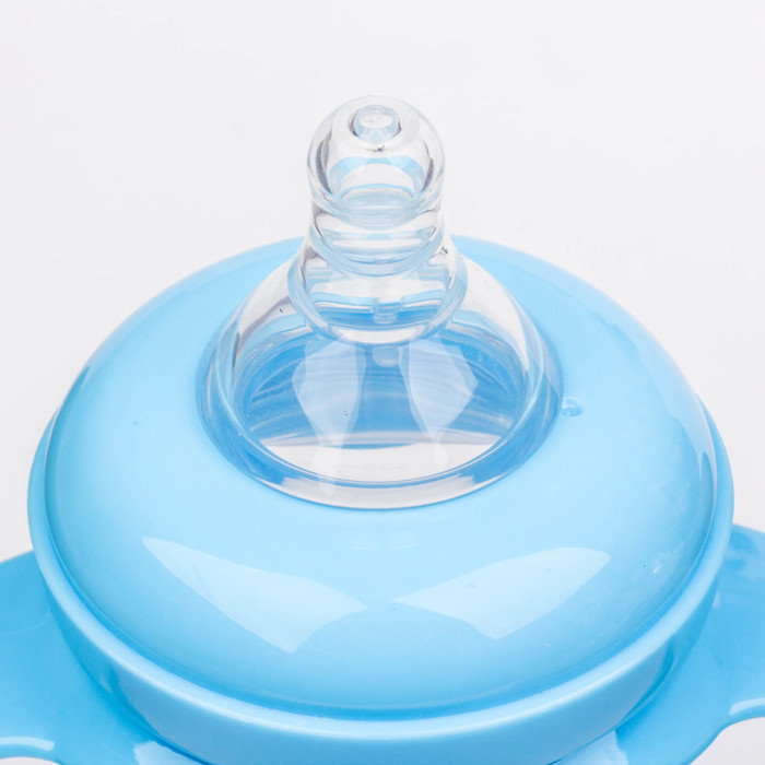 Бутылочка для кормления с ручками, 300 мл, от 0 мес., цвет голубой