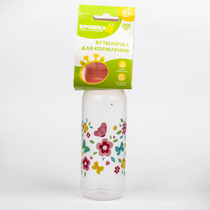 Бутылочка для кормления, 250 мл, от 0 мес., цвет розовый