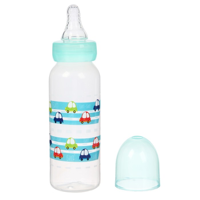 Бутылочка для кормления, 250 мл, от 0 мес., цвет голубой