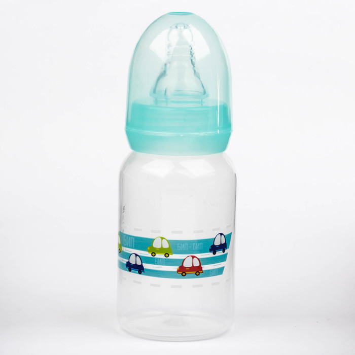 Бутылочка для кормления, 125 мл, от 0 мес., цвет голубой