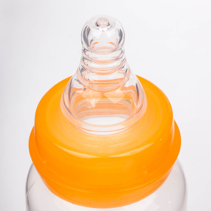 Бутылочка для кормления, 125 мл, от 0 мес., цвет оранжевый