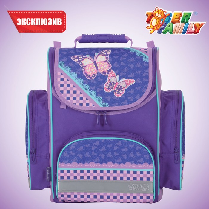 Ранец Стандарт TIGER FAMILY 38х34х21см, 18л, дев., "Кружево" 1731J