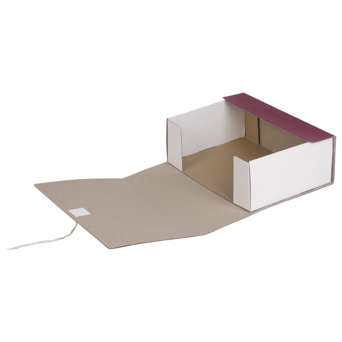 Короб архивный А4, 120 мм STAFF, 100 % покрытие бумвинил, 2 х/б завязки, до 1000 листов, бордовый